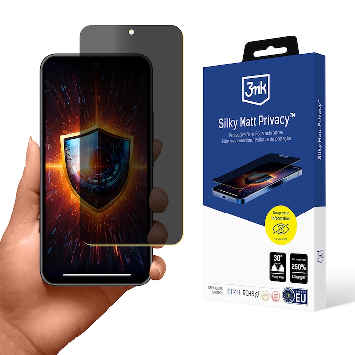 Folie protectie telefon, 3mk Silky Matt Privacy, protectie confidentialitate, rezistenta 250%, pentru Samsung Galaxy A54 5G