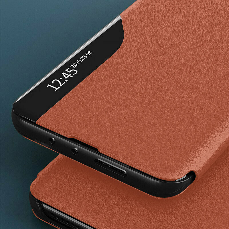 Husa compatibila cu Huawei Mate 40 Pro, Grip Texture, T187, Piele ecologica, Apricot