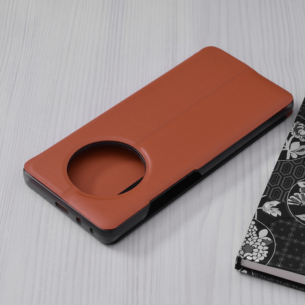 Husa compatibila cu Huawei Mate 40 Pro, Grip Texture, T187, Piele ecologica, Apricot