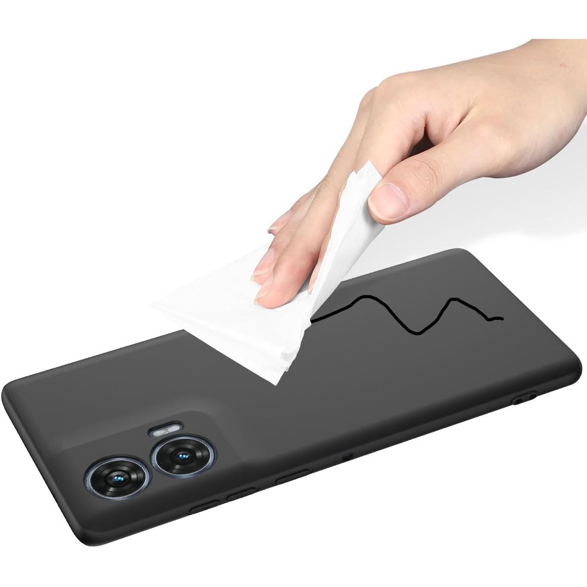 Husa telefon compatibila cu Motorola Edge 50 Fusion, Soft Silicone Premium, Anti-Soc, Protectie camera, Microfibra interior ( catifea ), Margini Ridicate pentru Protectia Ecranului, Negru