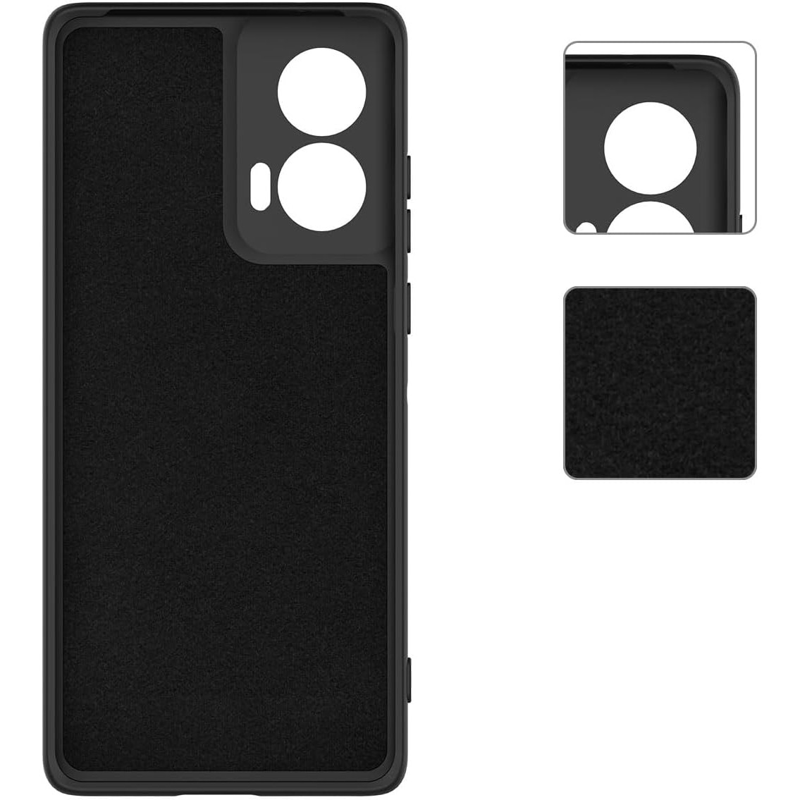 Husa telefon compatibila cu Motorola Edge 50 Fusion, Soft Silicone Premium, Anti-Soc, Protectie camera, Microfibra interior ( catifea ), Margini Ridicate pentru Protectia Ecranului, Negru