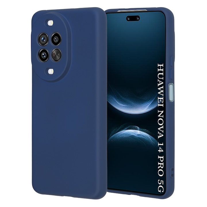 Husa pentru Huawei nova 14 Pro Daden® Silicon SoftFlex, Ultra Slim, Protectie sporita, Interior de microfibra, Albastru