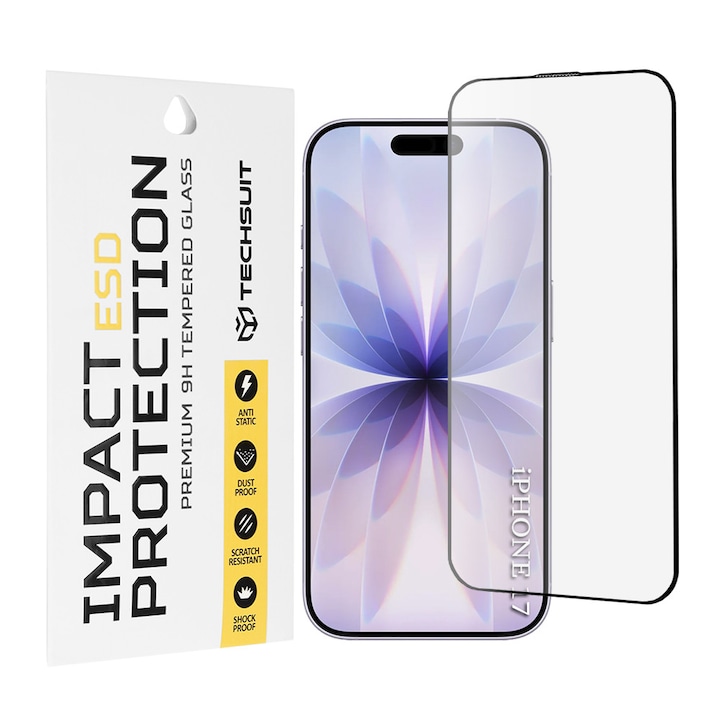 Folie pentru iPhone 17 - Techsuit ESD Glass - Black
