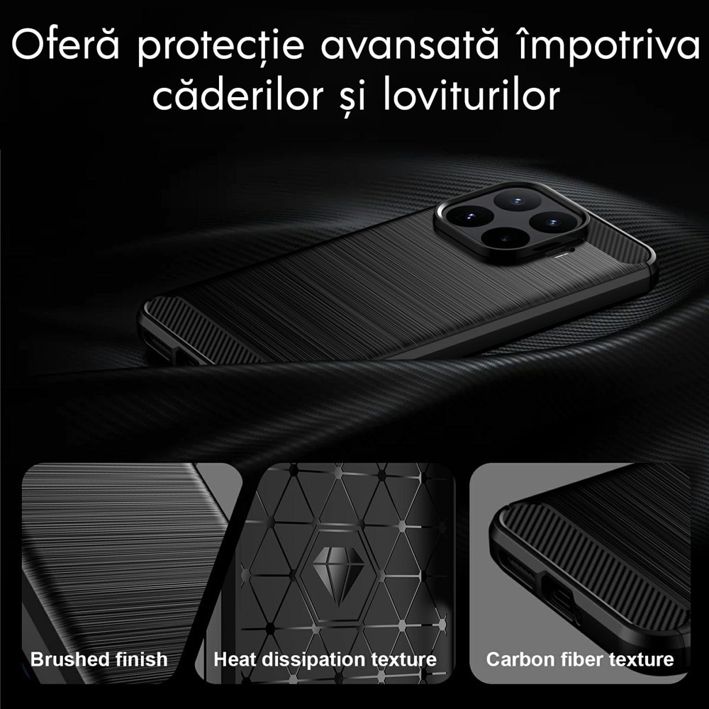Husa pentru Oppo Reno 16 F / Reno 16 FS Daden Carbon Flexibila Antisoc, Hybrid Antisoc, Negru