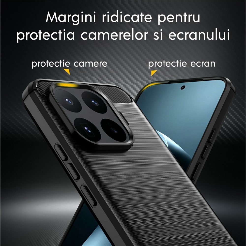 Husa pentru Oppo Reno 16 F / Reno 16 FS Daden Carbon Flexibila Antisoc, Hybrid Antisoc, Negru
