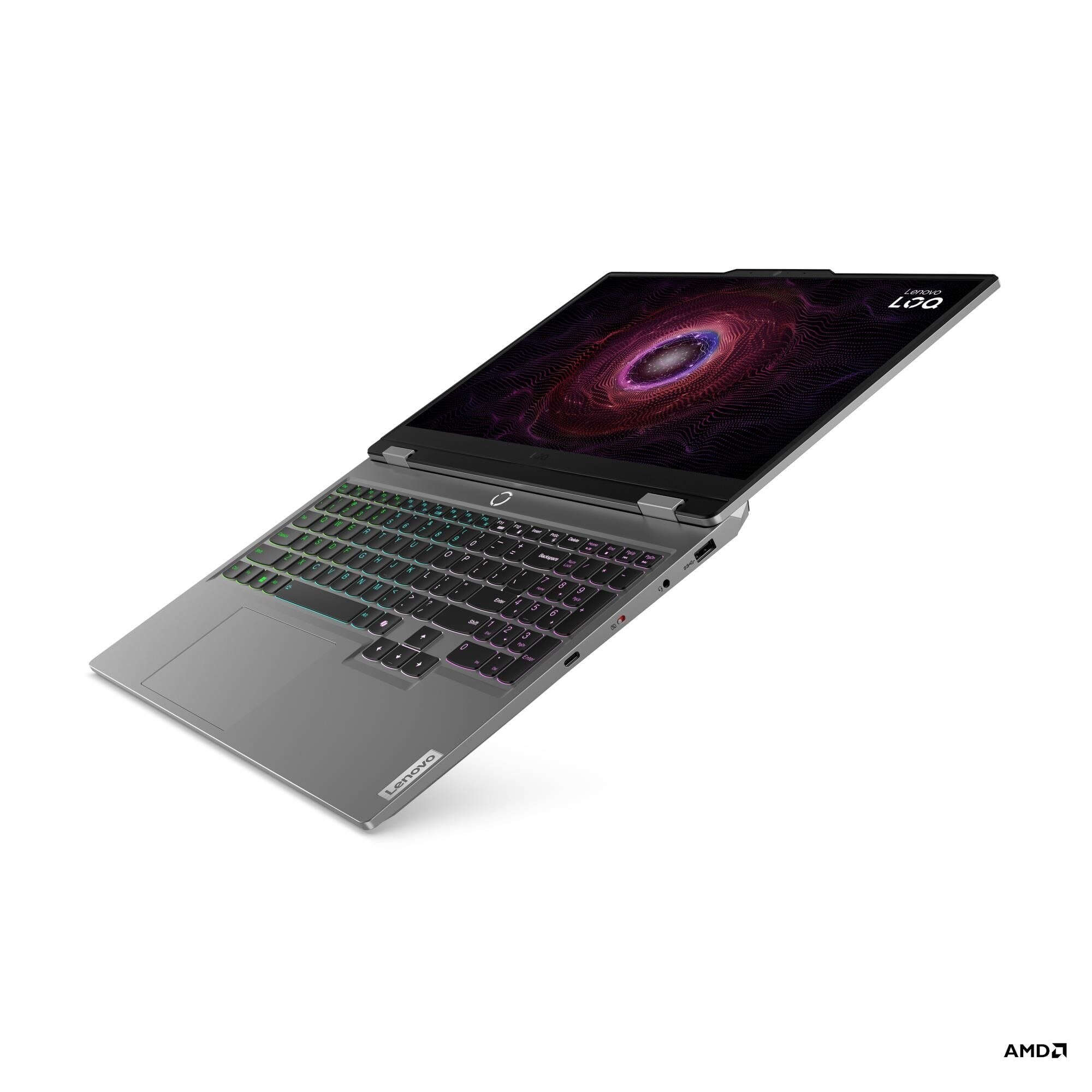 Laptop Lenovo LOQ 15ARP9 83JC00N6PB, 15.6 inch 1920 x 1080, AMD Ryzen 5 7235HS 4 C / 8 T, 3.1 GHz - 4.2GHz, 2 MB 8 MB cache, 16 GB DDR5, 512 GB SSD, Nvidia GeForce RTX 4050, Fara sistem de operare