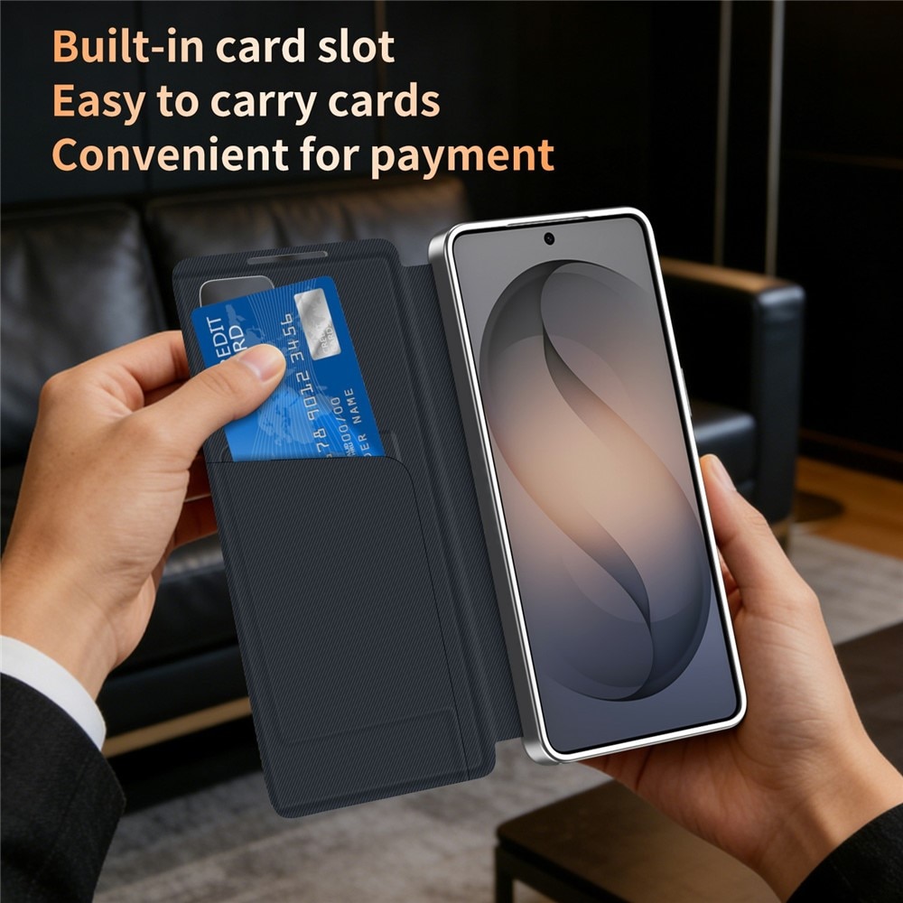 Husa pentru Samsung Galaxy S25 FE Smart View din piele, Model Gradient, Raspuns apel fara deschidere, Protectie 360°, Inchidere Magnetica, Protectie Camera, Protectie Sporita, Maro