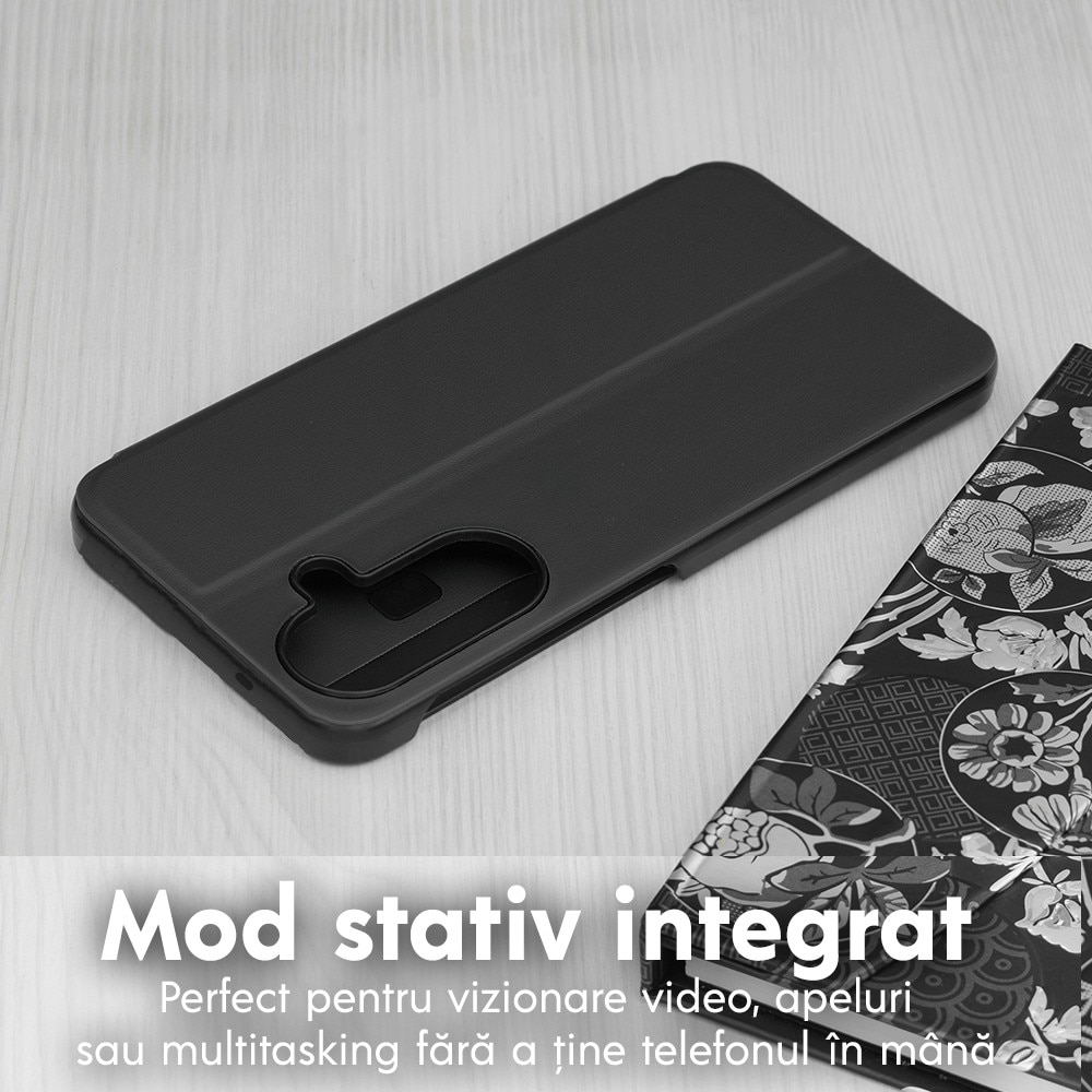 Husa pentru Samsung Galaxy A57 5G Tip Carte, S-View, Functie de Stand, Calitate Premium, Antisoc, Protectie Sporita, Negru