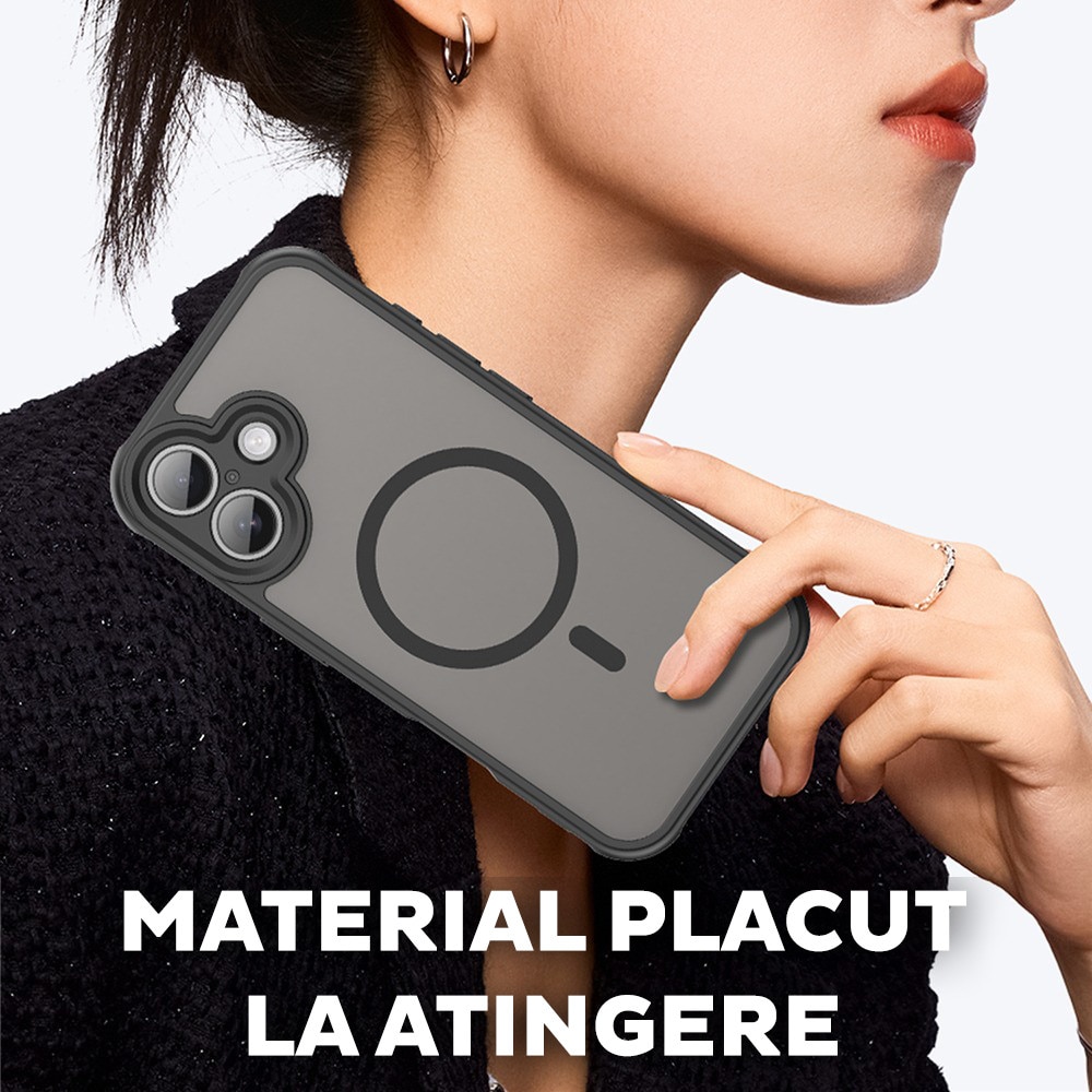 Husa pentru Xiaomi Redmi 15C 4G / Redmi 15C 5G Daden® HaloFrost II, MagSafe, Antisoc, Incarcare wireless, Calitate Premium, Negru