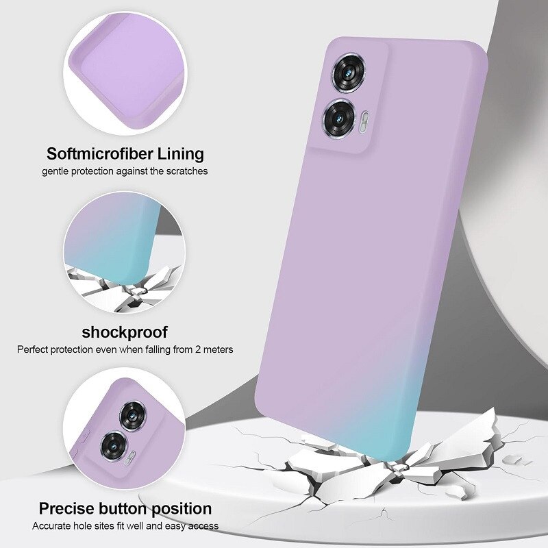 Carcasa compatibil cu Motorola Moto Edge 50 Fusion, silicon, ultra subtire, rezistenta la socuri, Violet Deschis