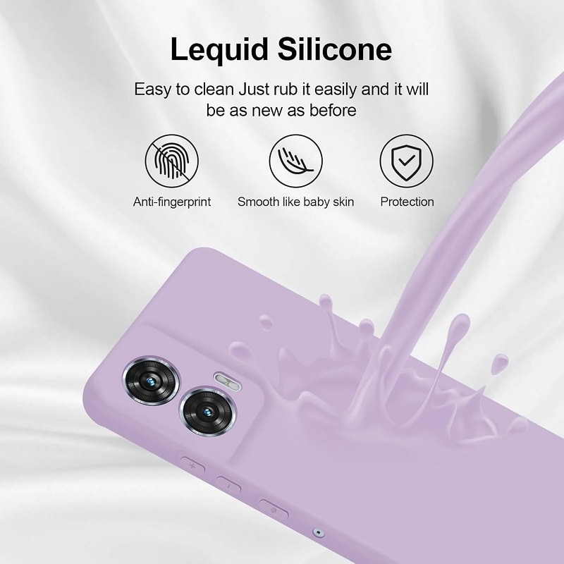 Carcasa compatibil cu Motorola Moto Edge 50 Fusion, silicon, ultra subtire, rezistenta la socuri, Violet Deschis