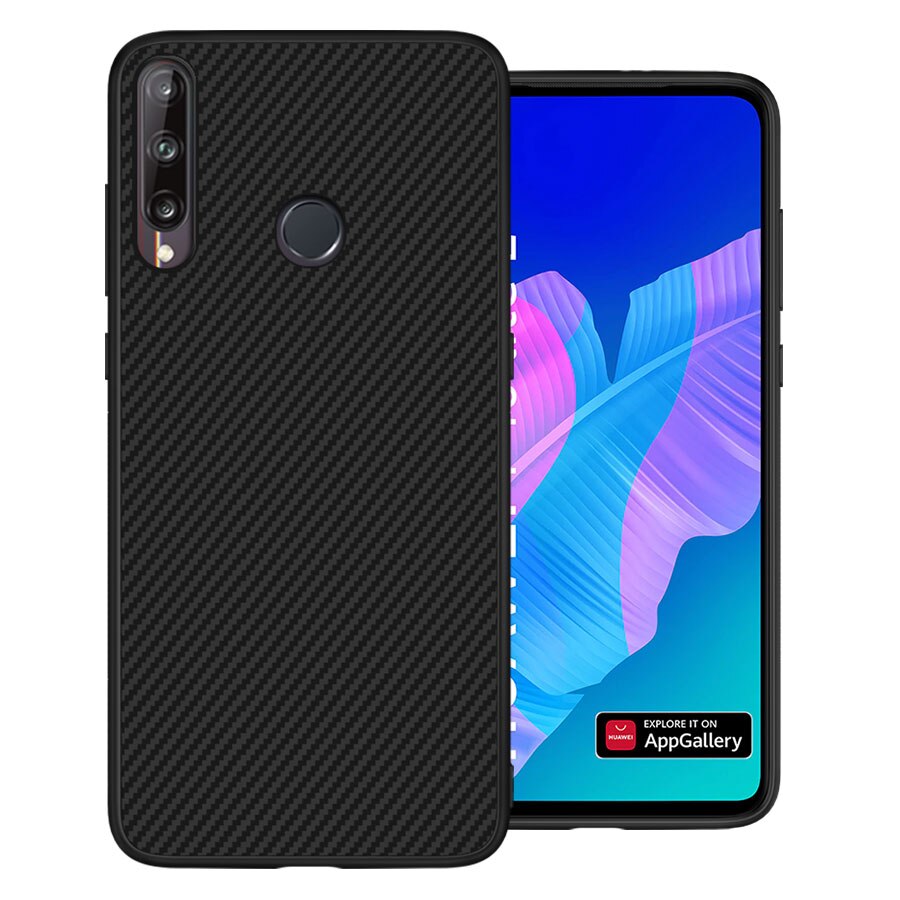 Husa Carbon Skin pentru Huawei P40 LITE E - Silicon, ultraslim, fibra sintetica, suprafata mata - Gekko Mobile®
