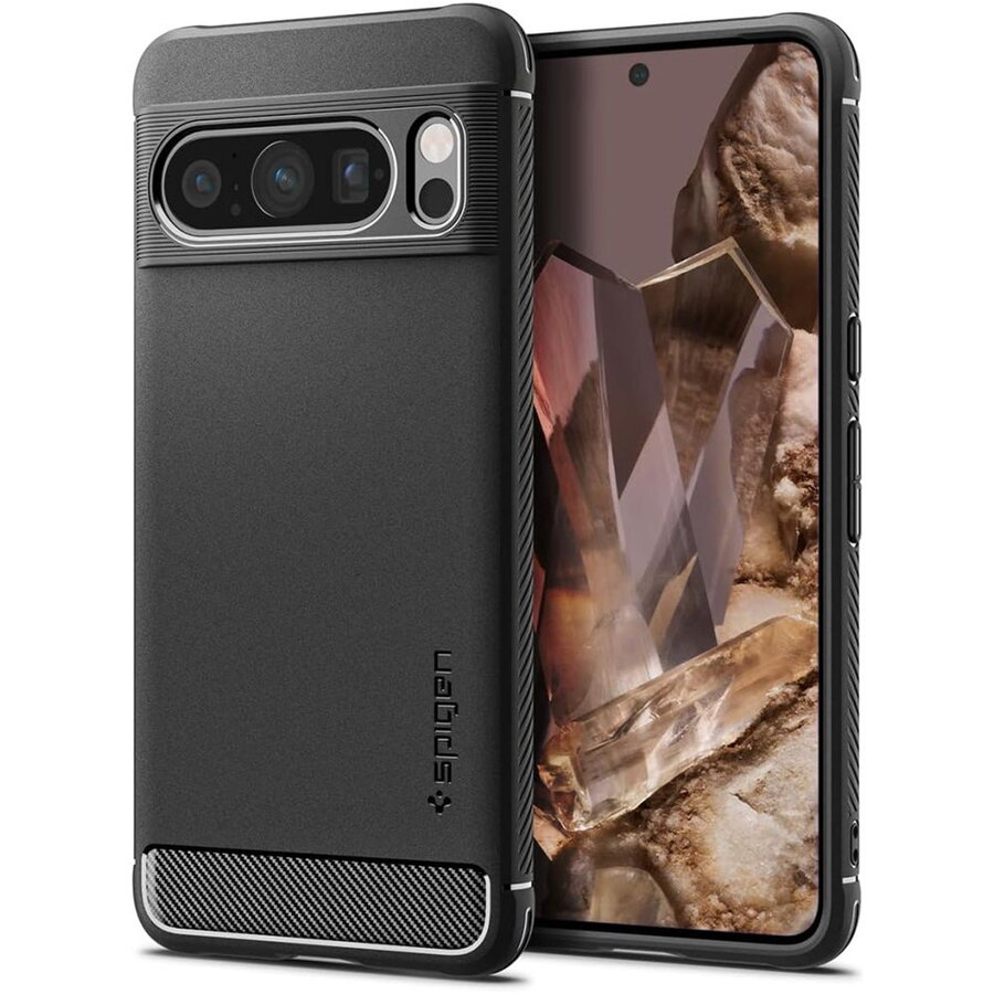 Carcasa Spigen Rugged Armor compatibila cu Google Pixel 8 Pro Matte Black