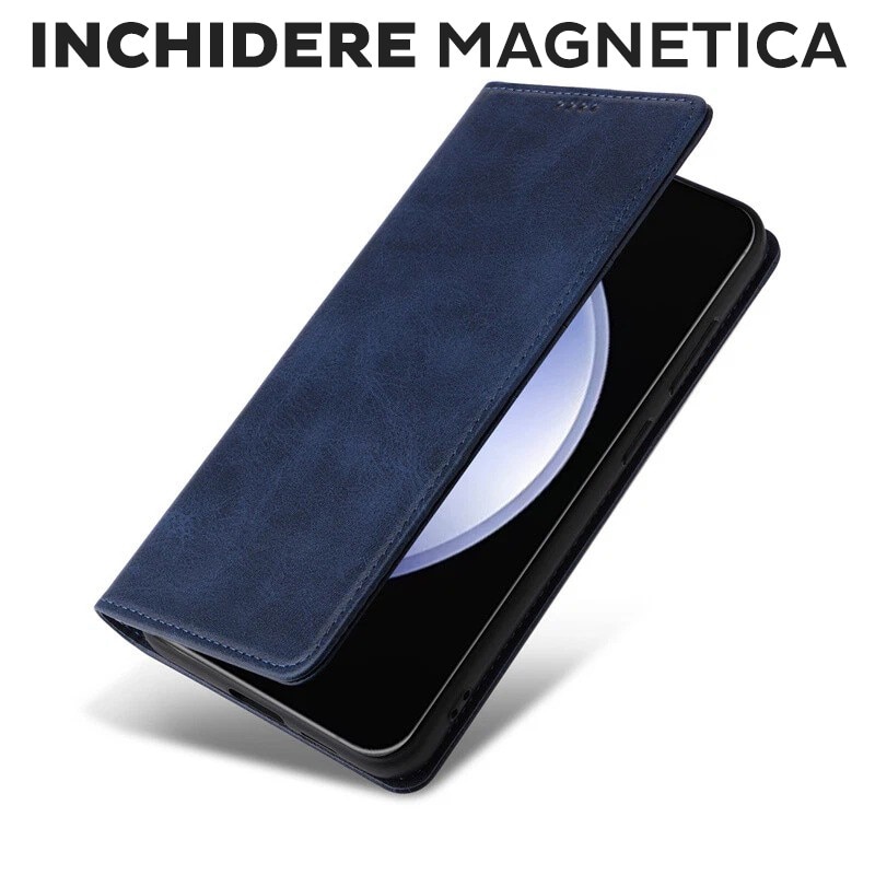 Husa pentru Xiaomi Redmi 15C 4G Daden® Flip Leather Deluxe, Antisoc, Inchidere magnetica, Buzunar card, Calitate Premium, Albastru
