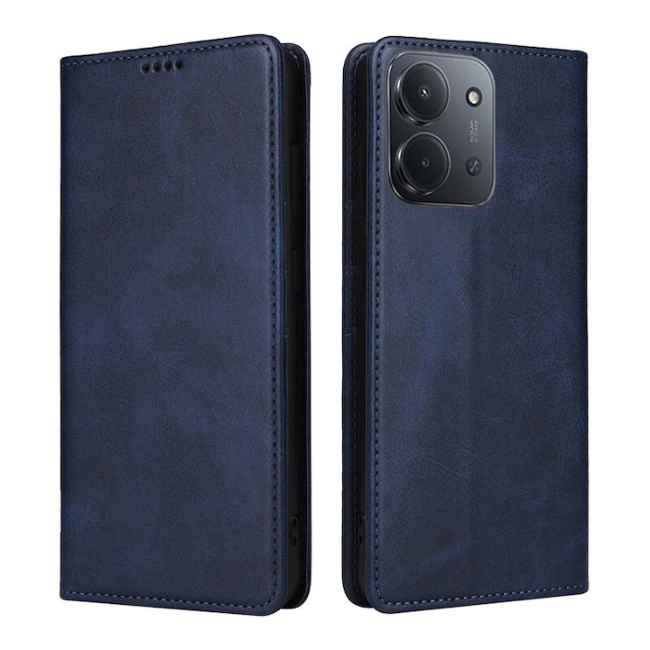 Husa pentru Xiaomi Redmi 15C 4G Daden® Flip Leather Deluxe, Antisoc, Inchidere magnetica, Buzunar card, Calitate Premium, Albastru