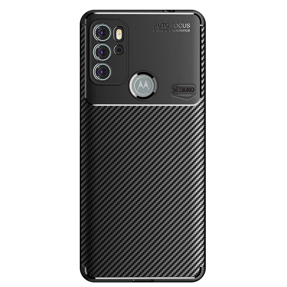 Husa pentru Motorola Moto G60s - Silicon Antisoc, Carbon Fiber Design - Neagra