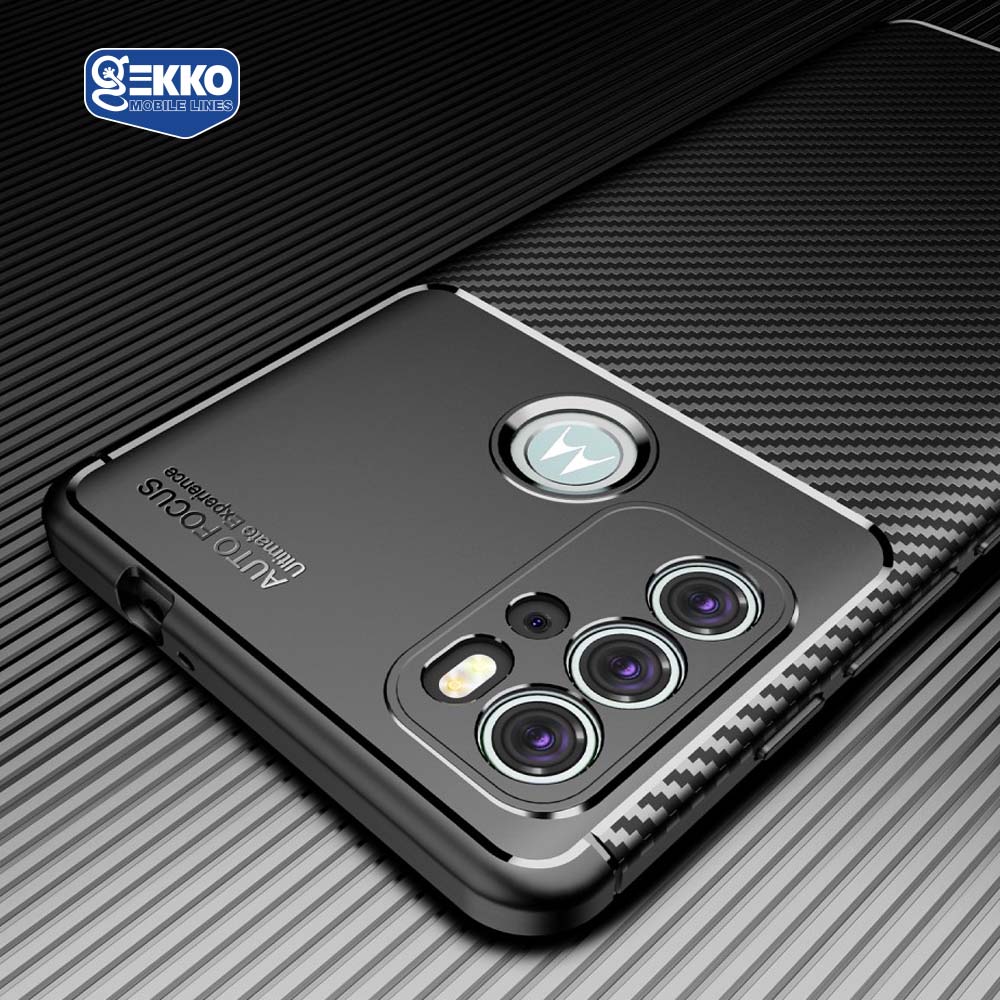 Husa pentru Motorola Moto G60s - Silicon Antisoc, Carbon Fiber Design - Neagra