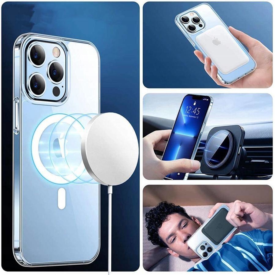 Husa pentru iPhone 7 / 8 / SE 2020 / SE 2022, husa de protectie, silicon, Incarcare Magsafe, Transparent, MON-BBL5971