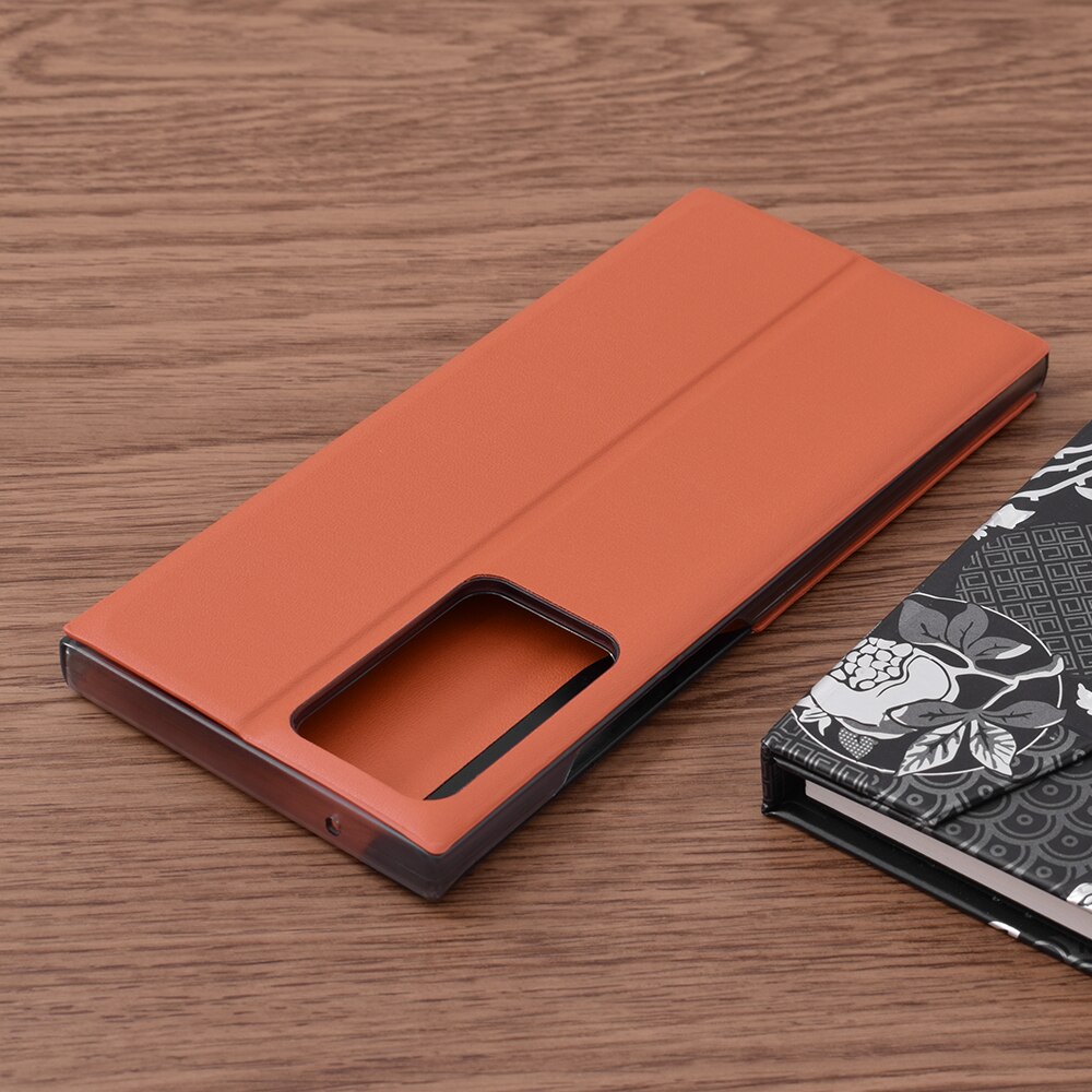 Husa compatibila cu Samsung Galaxy Note 20 Ultra/Note 20 Ultra 5G, Slim Fit Design, T134, Piele ecologica, Apricot