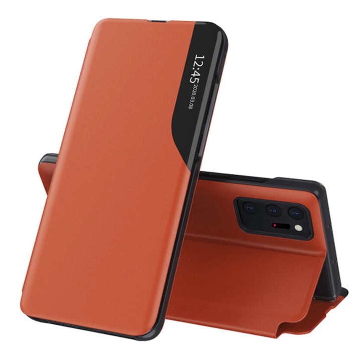 Husa compatibila cu Samsung Galaxy Note 20 Ultra/Note 20 Ultra 5G, Slim Fit Design, T134, Piele ecologica, Apricot