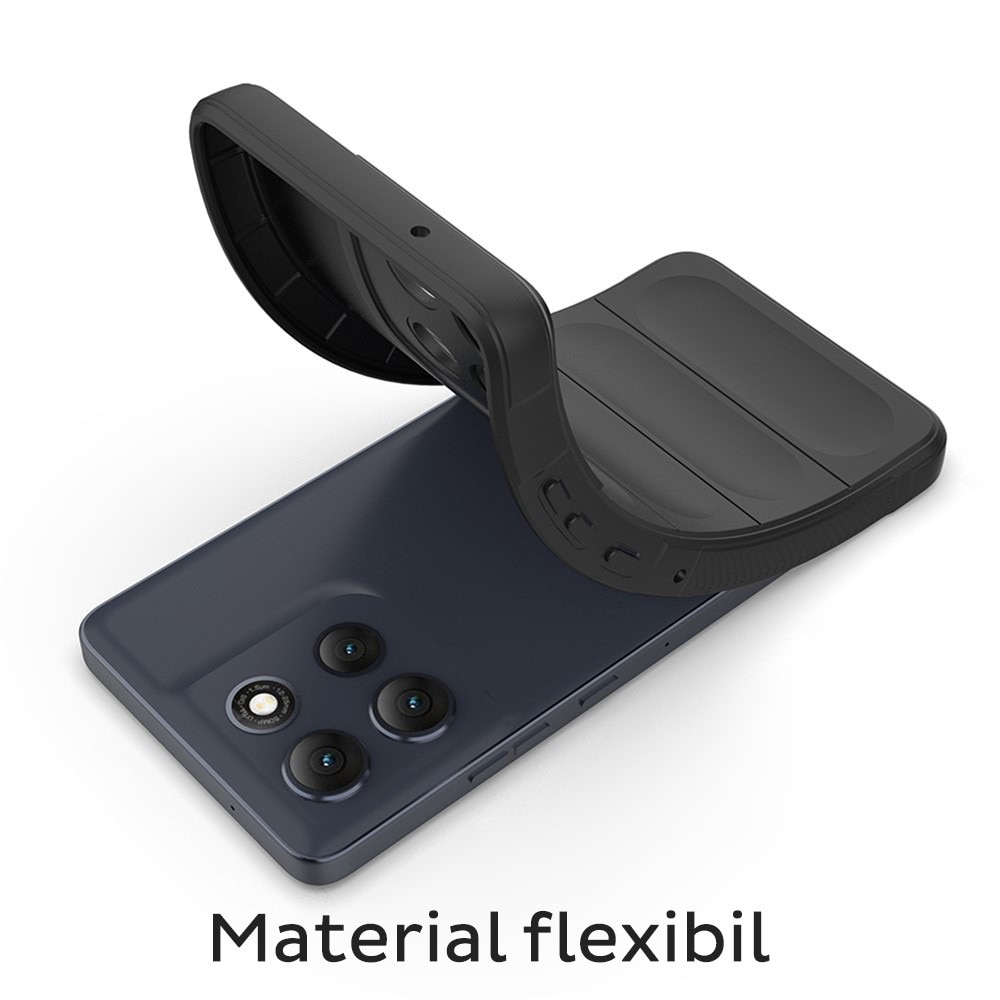 Husa pentru Motorola Moto G86 DaDen® Magic Shield, Antisoc, Interior microfibra, TPU, Gri