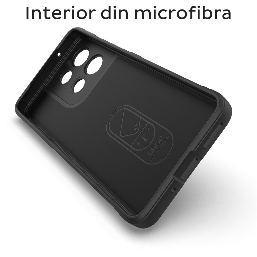 Husa pentru Motorola Moto G86 DaDen® Magic Shield, Antisoc, Interior microfibra, TPU, Gri