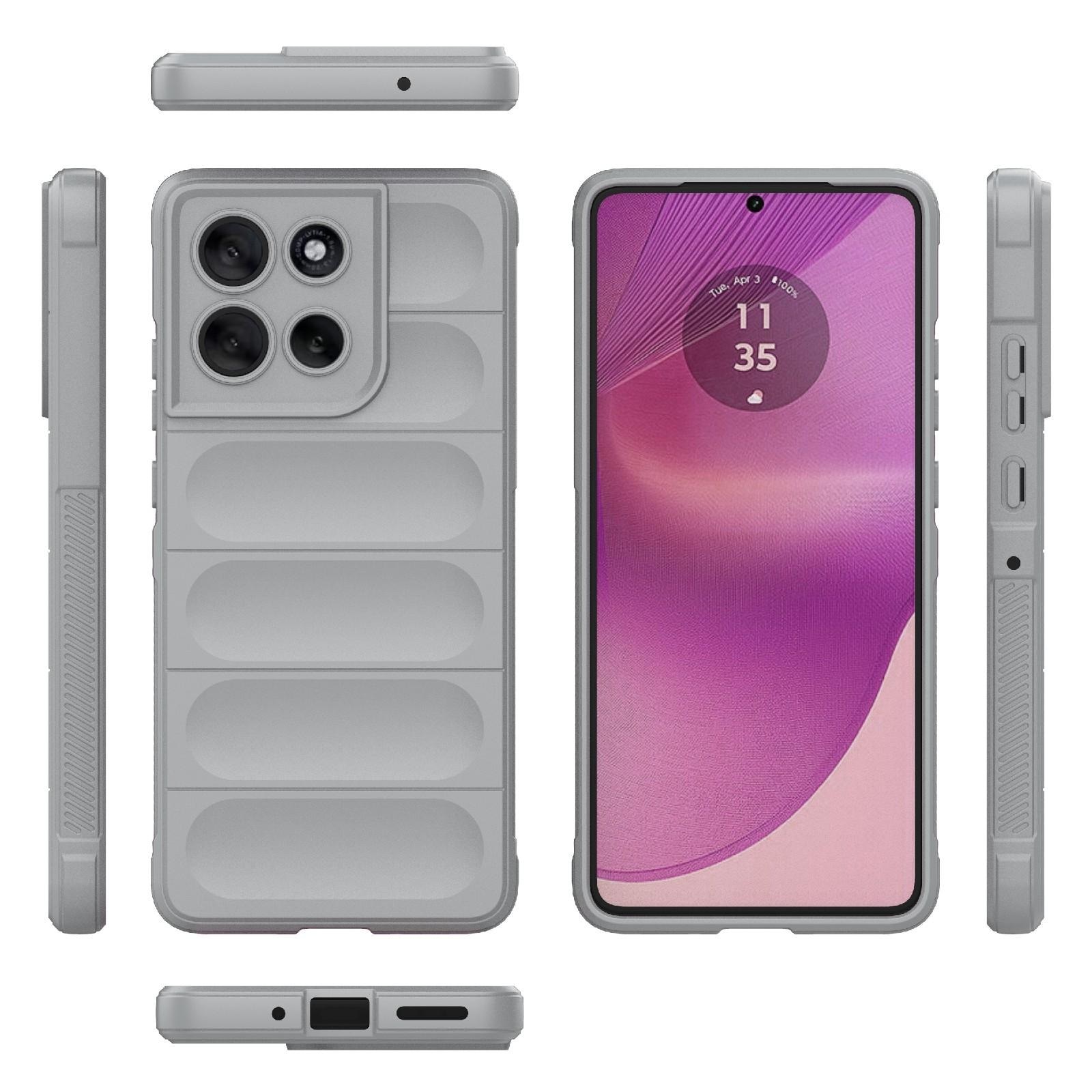 Husa pentru Motorola Moto G86 DaDen® Magic Shield, Antisoc, Interior microfibra, TPU, Gri