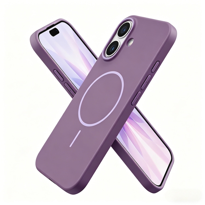 Husa de Protectie MagSafe pentru iPhone 17, Violet Sunset, Margini Ridicate, Policarbonat Premium, Incarcare Wireless Rapida, Anti-Soc, Anti-Zgarieturi, Anti-Amprenta, Design Slim, LIXN-03N®
