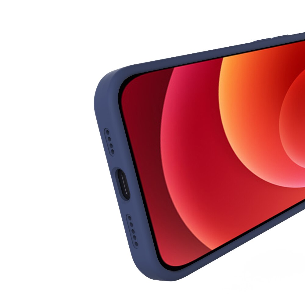 Husa Lemontti Liquid Silicon compatibila cu iPhone 12 Pro Max, Dark Blue