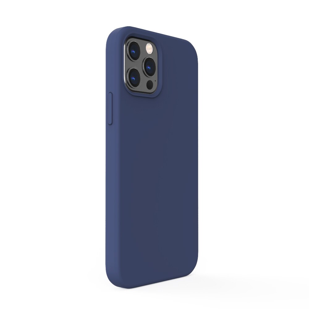 Husa Lemontti Liquid Silicon compatibila cu iPhone 12 Pro Max, Dark Blue
