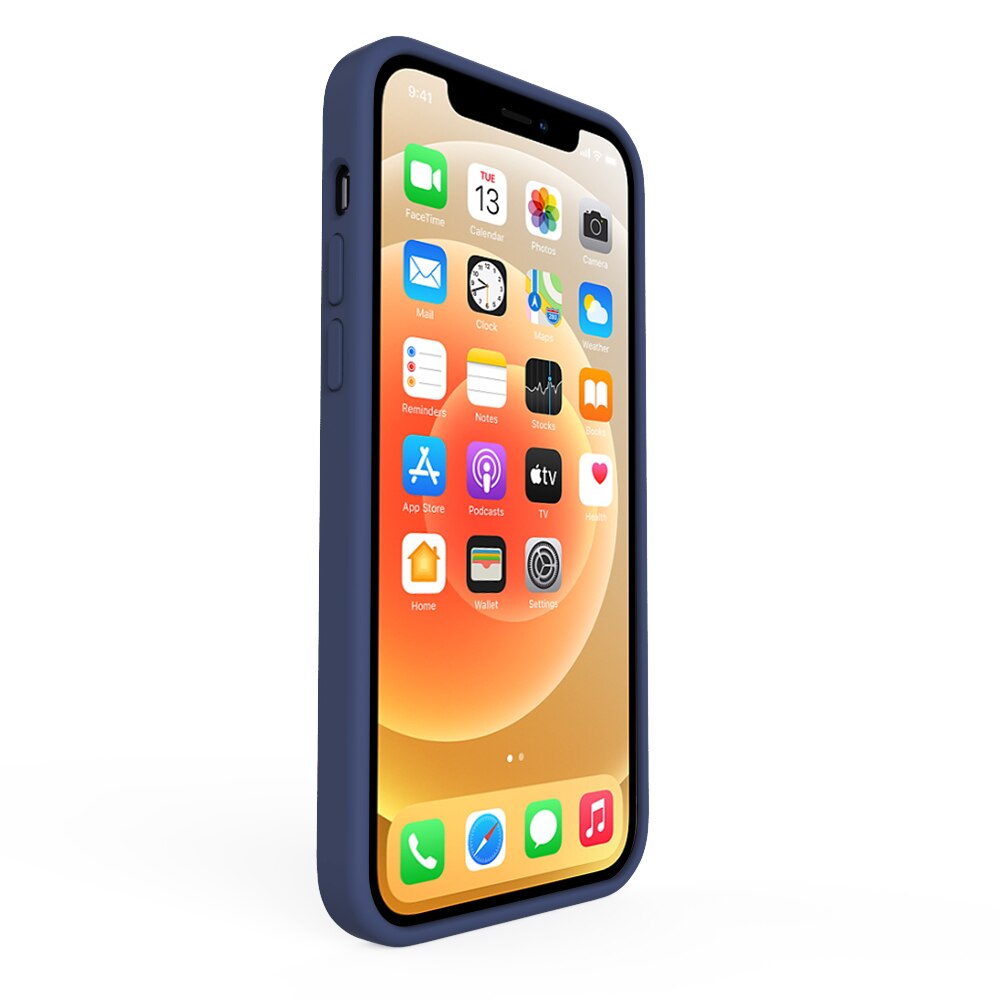 Husa Lemontti Liquid Silicon compatibila cu iPhone 12 Pro Max, Dark Blue