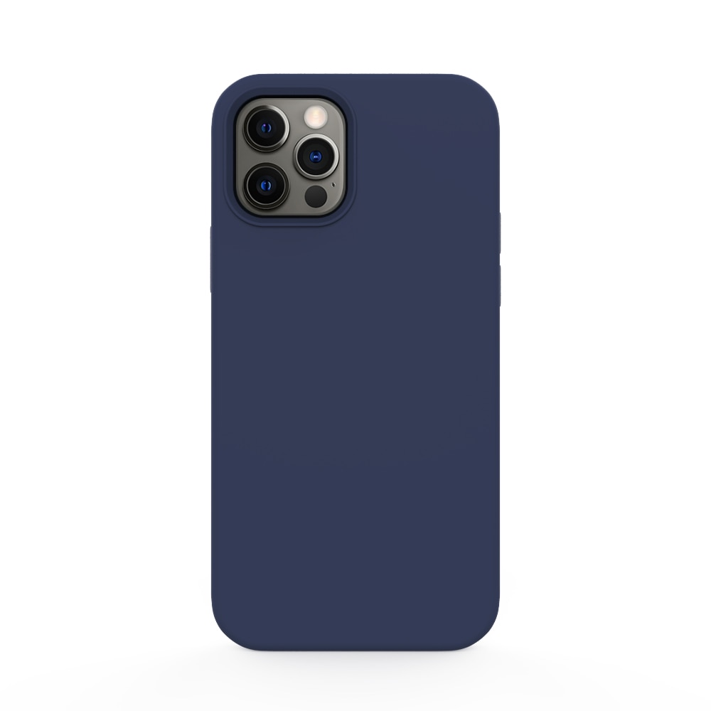 Husa Lemontti Liquid Silicon compatibila cu iPhone 12 Pro Max, Dark Blue