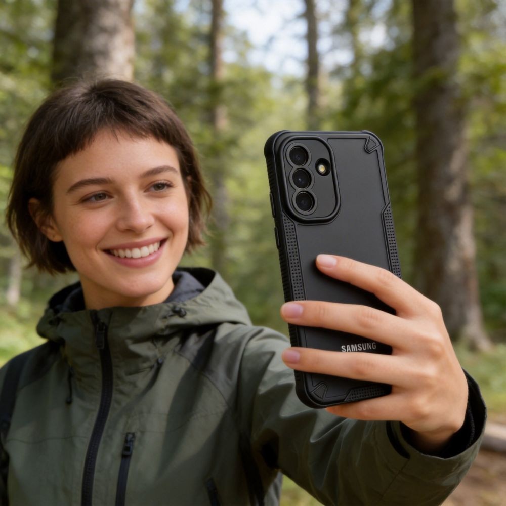 Carcasa Tech-Protect Rugged Shield compatibila cu Samsung Galaxy A37, Negru / Transparent