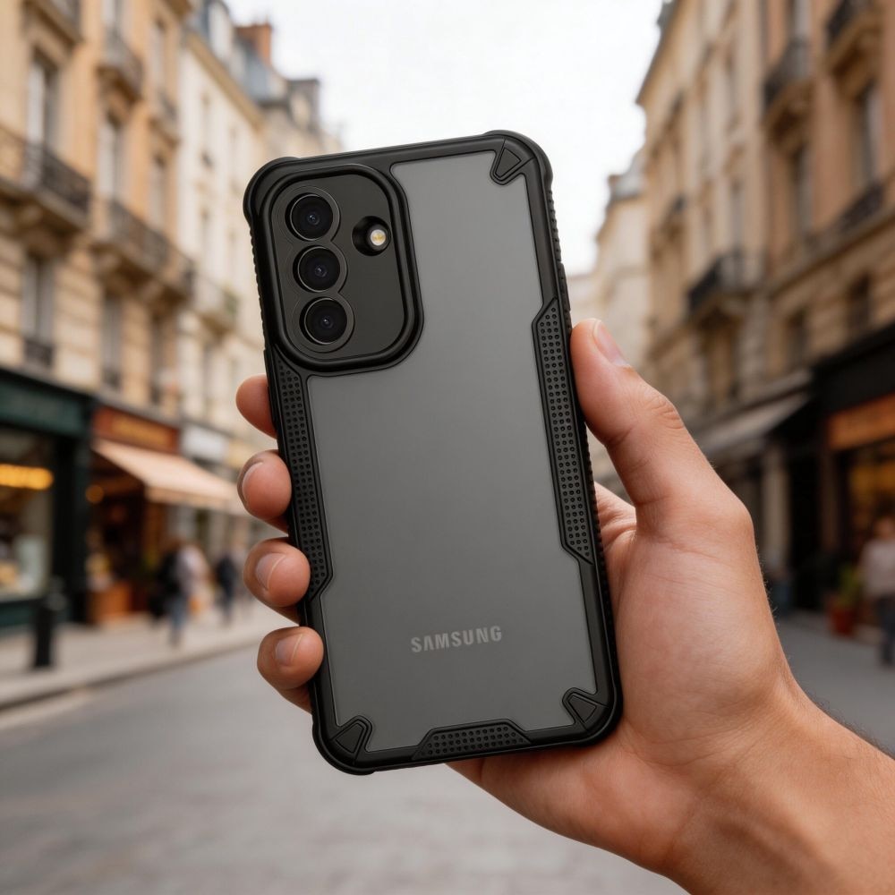 Carcasa Tech-Protect Rugged Shield compatibila cu Samsung Galaxy A37, Negru / Transparent