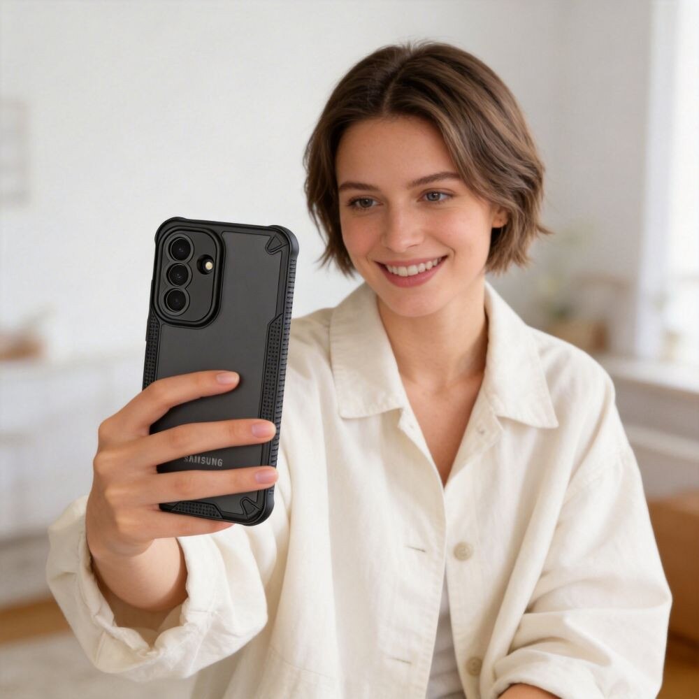 Carcasa Tech-Protect Rugged Shield compatibila cu Samsung Galaxy A37, Negru / Transparent