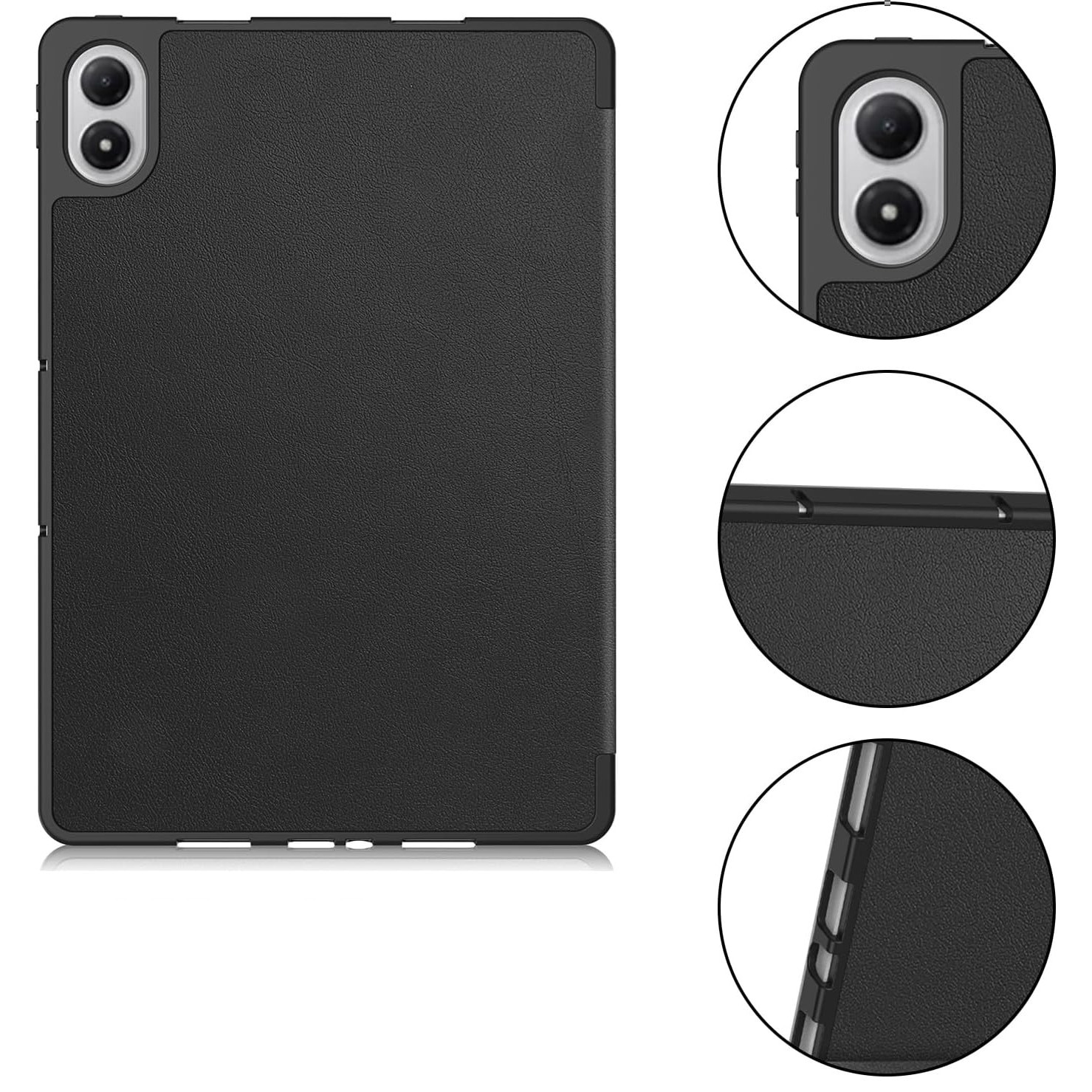 Husa pentru tableta, Supero, compatibila Xiaomi Redmi Pad 2 11" 2025, carcasa cu clapeta magnetica, spate dur rezistent la zgarieturi, suport pentru stylus incorporat, functie stand reglabila 3 pozitii, auto wake/sleep, finisaj elegant, negru