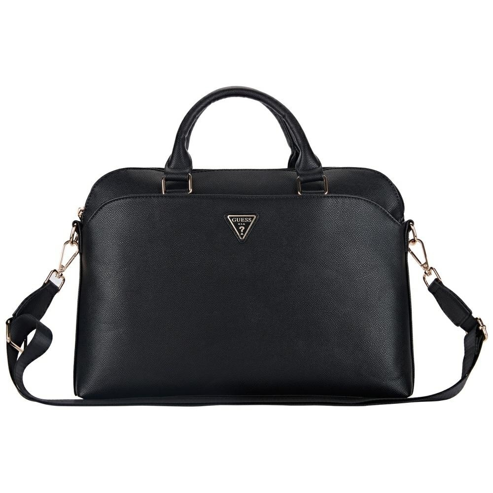 Geanta pentru Laptop 15", cu Fermoar, Ajustabila - Guess PU Grained Triangle Logo (GUCB15PGTSPSK) - Black