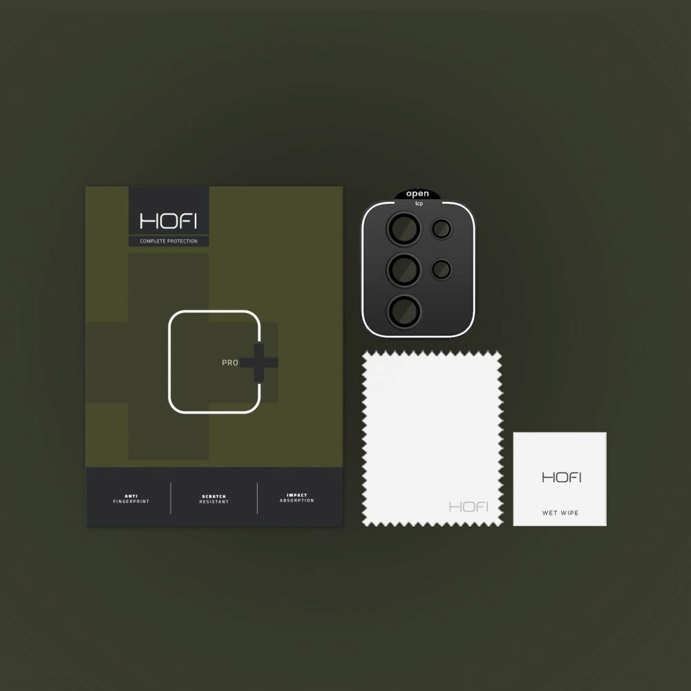 Set 5 protectii sticla camera foto HOFI CamRing compatibil cu Samsung Galaxy S24 Ultra Black