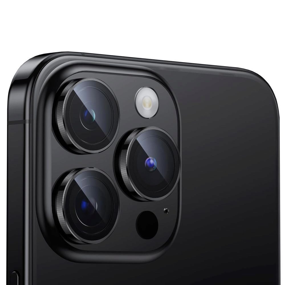 Set 5 protectii sticla camera foto HOFI CamRing compatibil cu Samsung Galaxy S24 Ultra Black