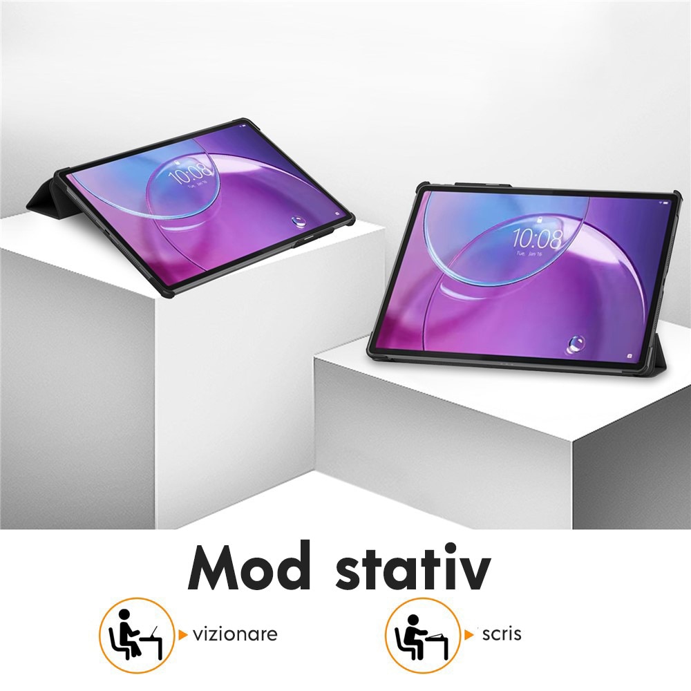 Husa de protectie pentru Samsung Galaxy Tab S11 Ultra / Tab S12 Ultra DaDen FoldPro, Mod stativ, Unghi pana la 65°, Piele ecologica, Rosu