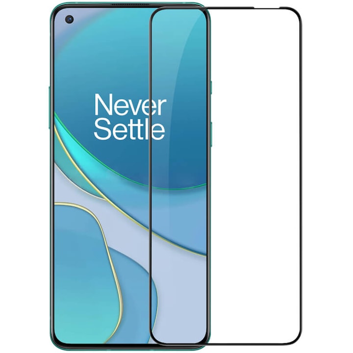 Folie Sticla Tech Armor pentru OnePlus 8T, Full Glue, Full Cover, Negru