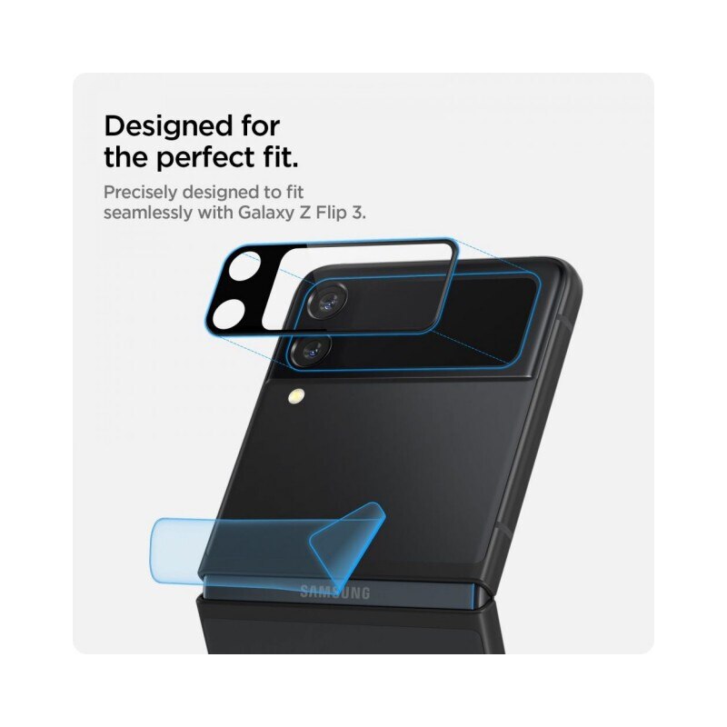 Set 2 folii sticla camera foto Spigen Optik compatibila cu Samsung Galaxy Z Flip 3 5G Black