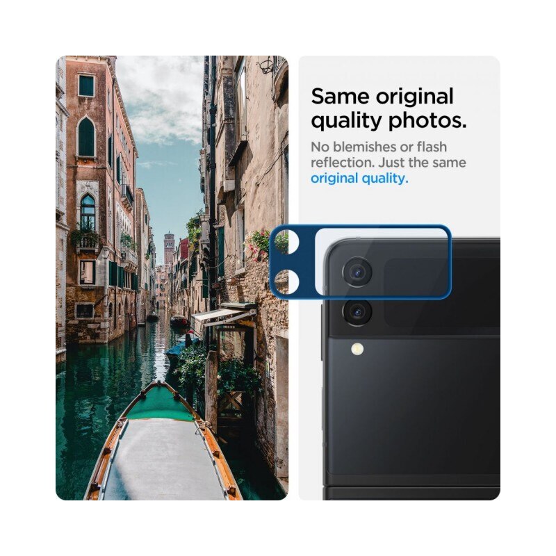 Set 2 folii sticla camera foto Spigen Optik compatibila cu Samsung Galaxy Z Flip 3 5G Black