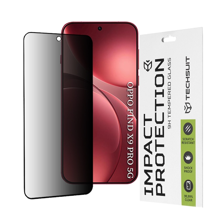 Folie pentru Oppo Find X9 Pro - Techsuit 111D Privacy FullA Glue - Black