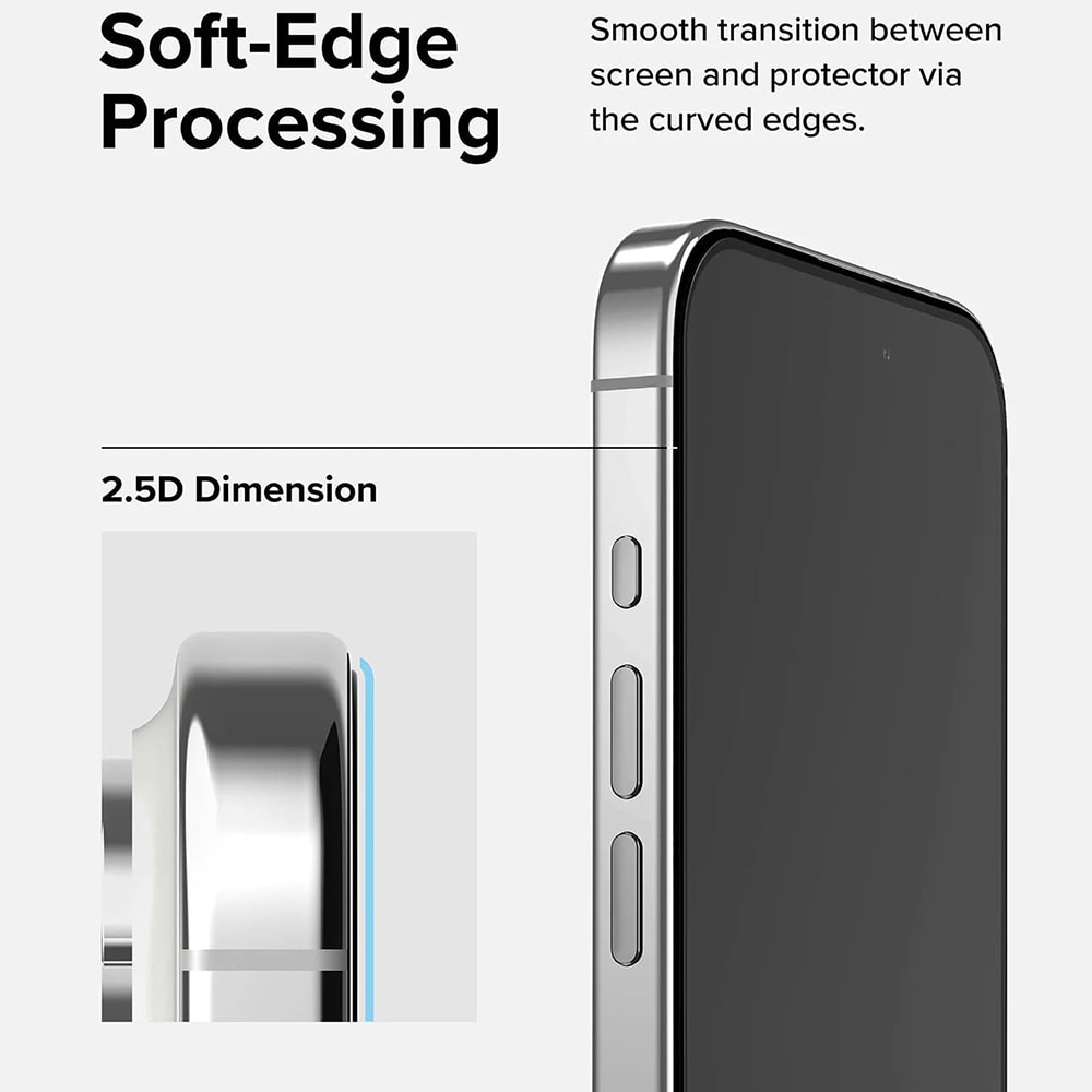 Protector de sticla Ringke pentru iPhone 15 Pro, negru
