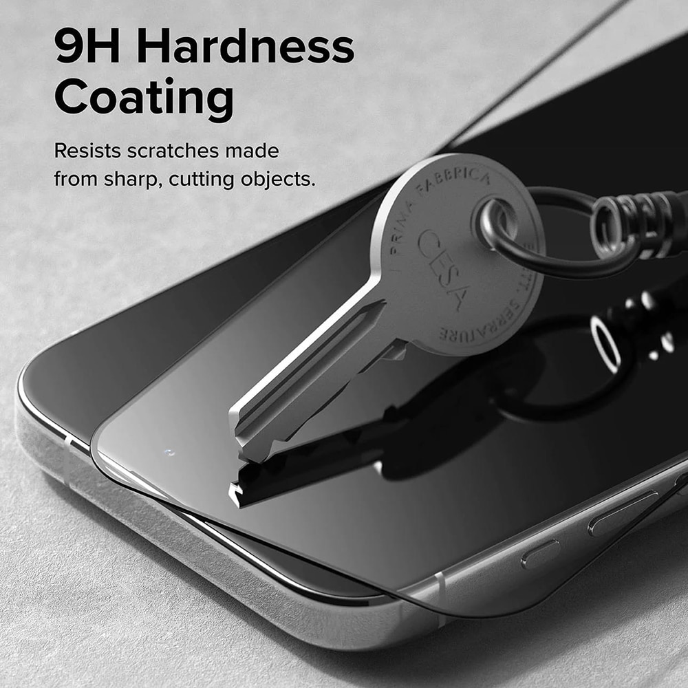 Protector de sticla Ringke pentru iPhone 15 Pro, negru