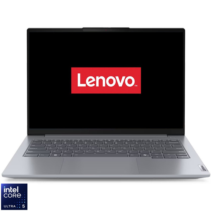 Laptop Lenovo ThinkBook 14 G8, 14" WUXGA, Intel® Core™ Ultra 5 225U pana la 4.8 GHz, 12 nuclee, 16 GB DDR5, 256 GB SSD, Intel Graphics, NO os, Grey