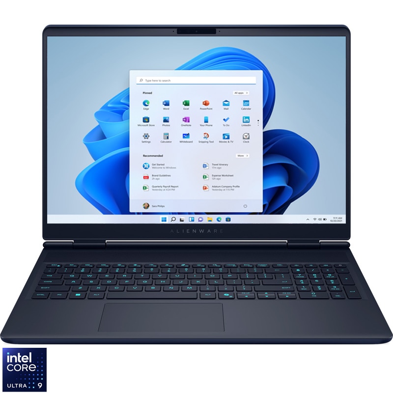Laptop Dell Alienware 16X Aurora AC16251, 16 inch 2560 x 1600, Intel Core Ultra 9 275HX 24 C / 24 T, 2.7 GHz - 5.4 GHz, 40 MB 24 MB cache, 28 W, 32 GB RAM, 1 TB SSD, Nvidia GeForce RTX 5070, Windows 11 Pro