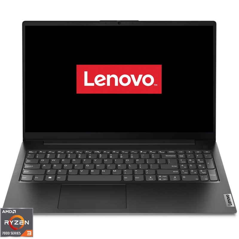 Laptop Lenovo 15.6'' V15 G4 AMN, FHD, Procesor AMD Ryzen™ 3 7320U (4M Cache, up to 4.1 GHz), 4 cores, 8GB DDR5, 1 TB SSD, No OS, Business Black
