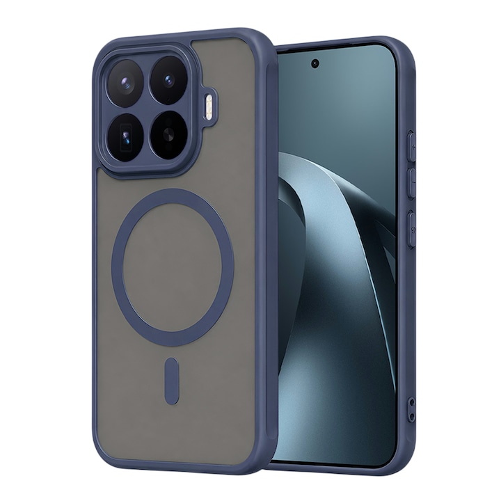 Husa compatibila cu Xiaomi 17T Pro, Stef's Cat, HaloFrost II MagSafe, bleumarin